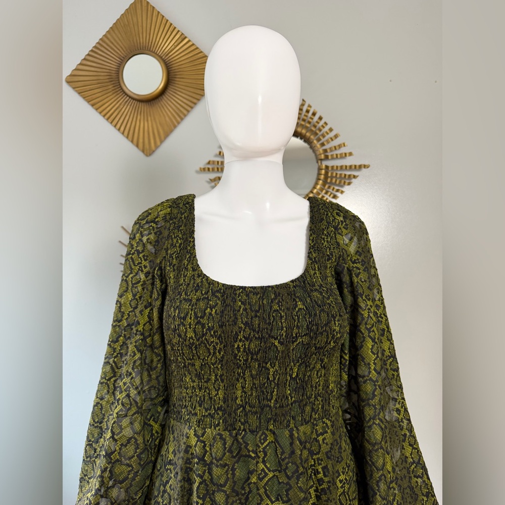 French Connection - Green Aurey Python Maxi Dress - image 3